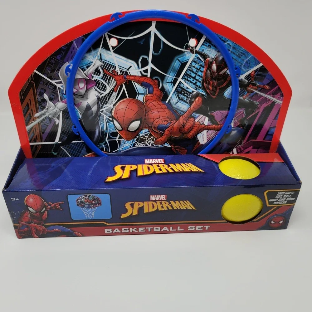 Marvel Spider-Man Basketball Set Net Ball Hoop Door Hanger Kids Activity Set New